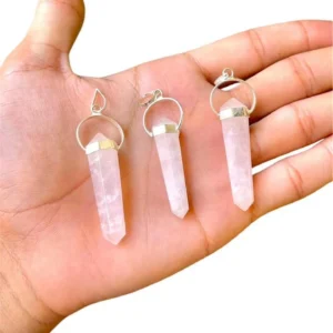 Rose Quartz Pencil Pendant 