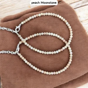 peach moonstone anklet